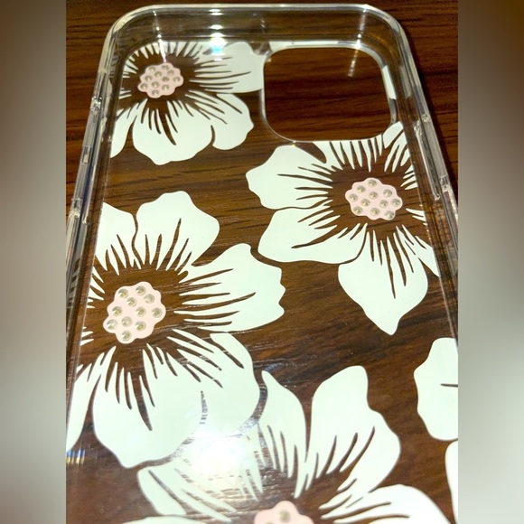 Kate Spade iPhone 12/ iPhone 12 Pro Protective Hardshell Case (Hollyhock Floral) - Picture 3 of 6